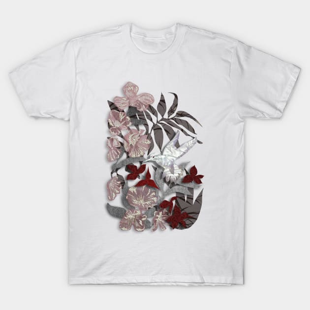 Satin Collage Winter Secret Garden T-Shirt by 3vaN